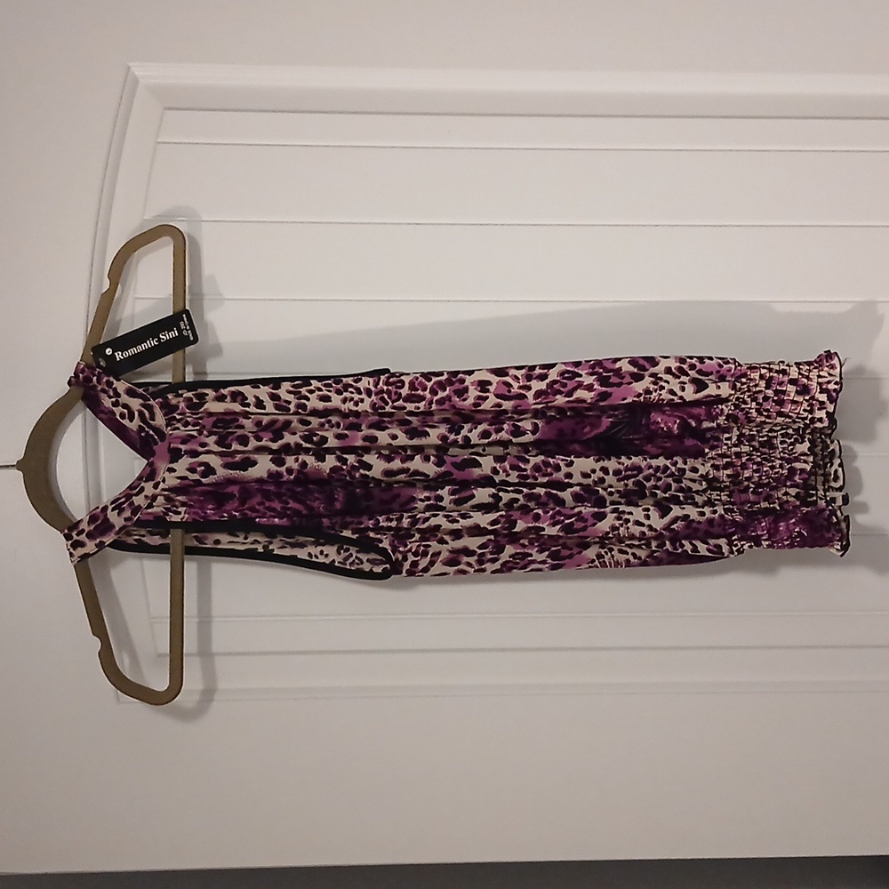 Purple/Black Leopard Halter top